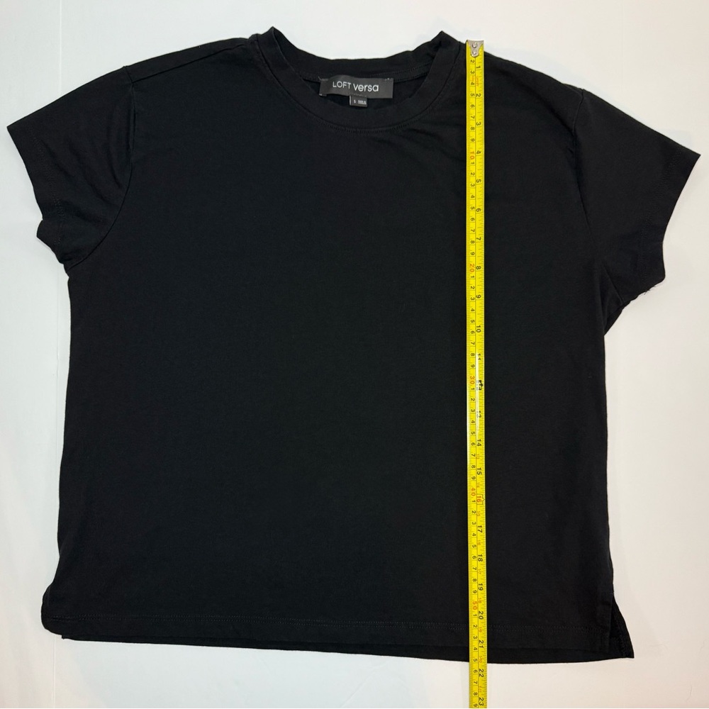 LOFT Versa Relaxed Tee Short Sleeves Black Size S - Picture 4 of 8